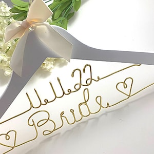 Wedding hanger with the date, bridal hanger, personalized hangers, custom name hanger, white coat ceremony hanger, medical school grad gift