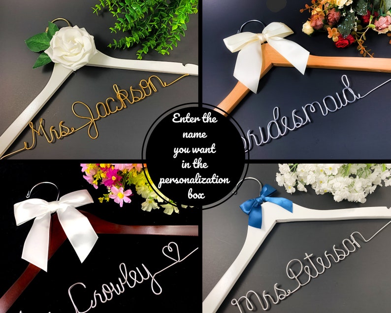 Bride hanger, Bridal hanger for wedding dress, Maid of honor gift, Bridesmaid proposal, Bridal shower present image 5