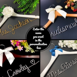 Personalized wedding hanger for the wedding dress photos, Unique gift for a bridal shower, Customized dress hanger for a bridesmaid proposal image 5