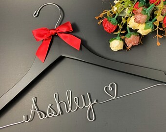 Personalized wedding dress hanger, bridal hanger, name hanger for maid of honor and bridesmaids, unique bridal shower gift