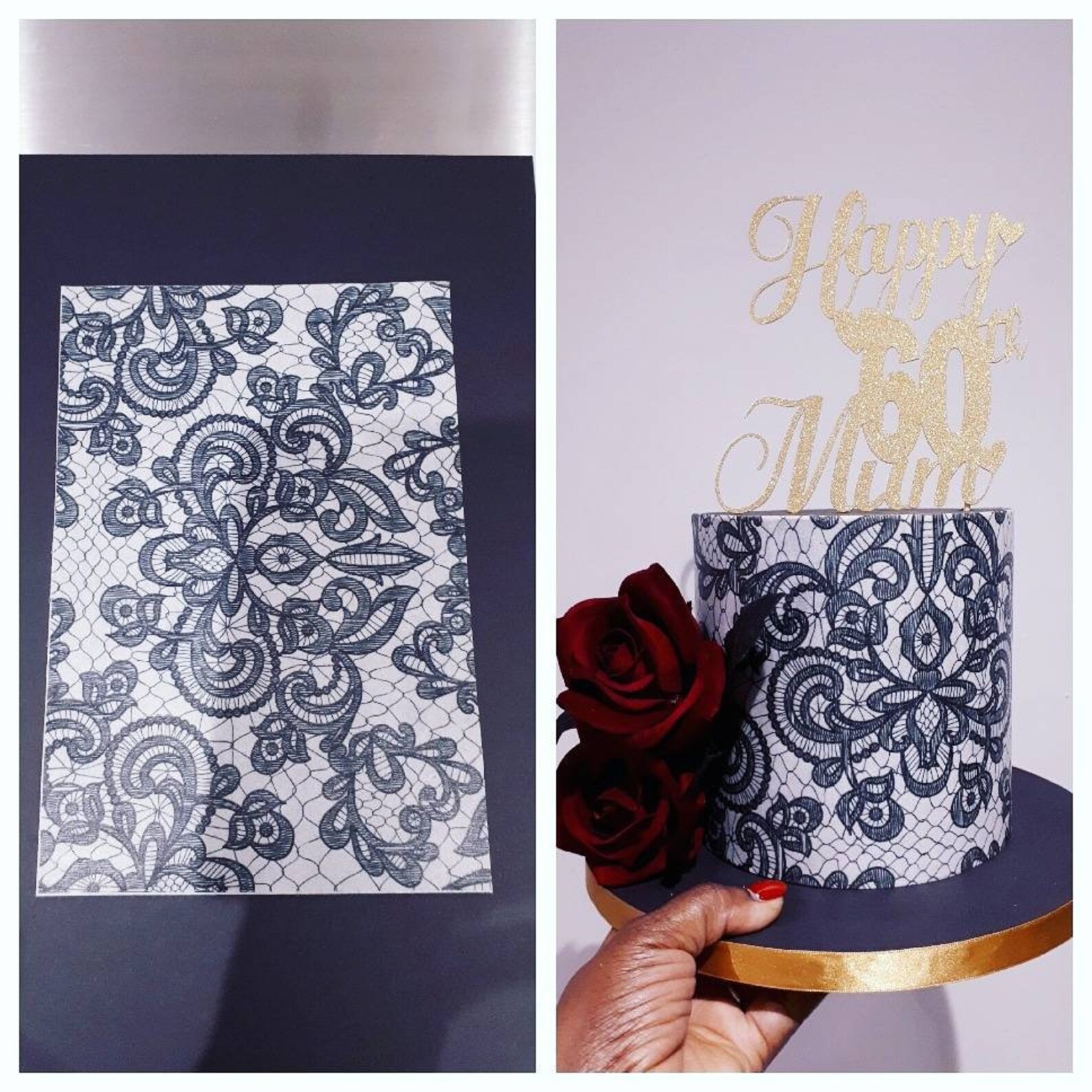 Wafer Paper Pattern Cake Wrap Etsy