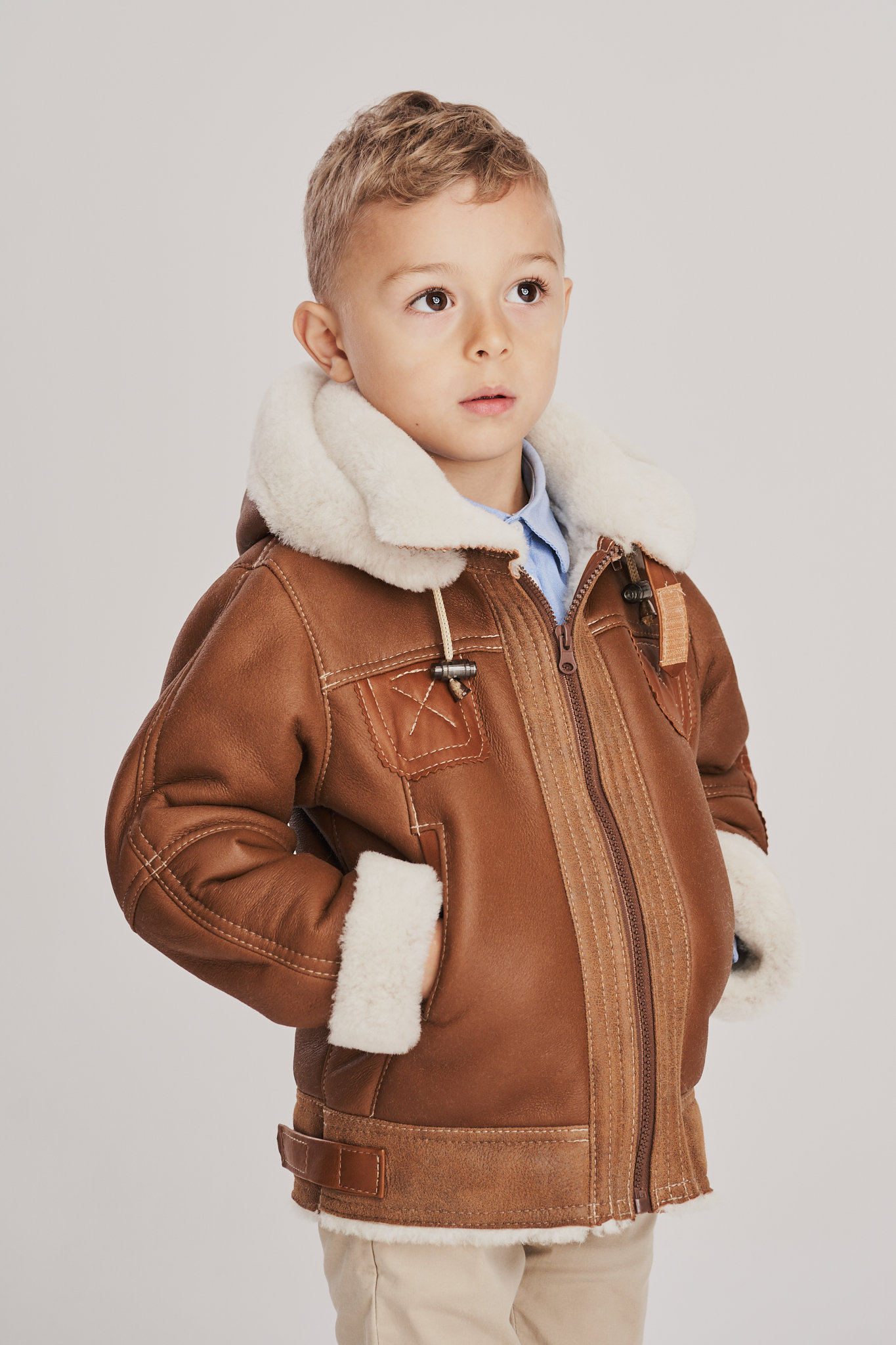 Leather Jacket for Boy Sheepskin Jacket for Children Leather Etsy UK
