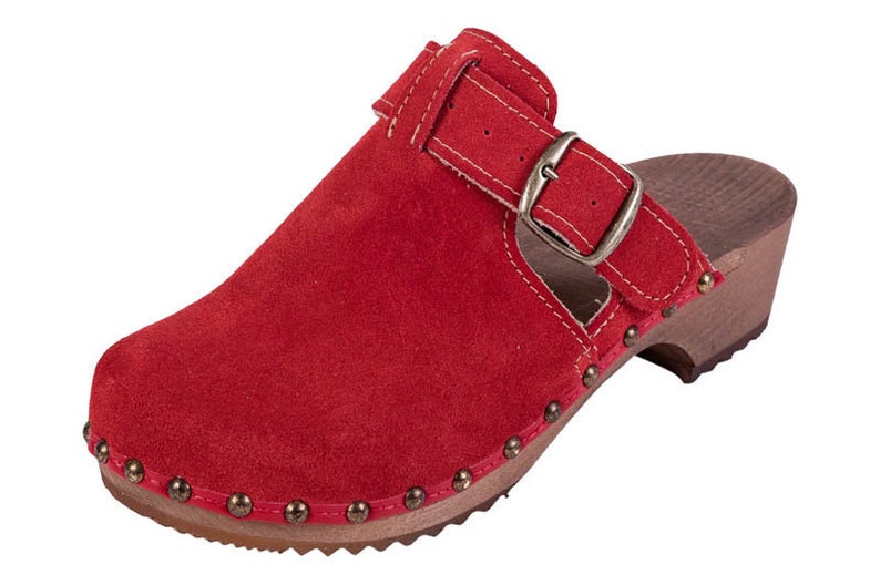 Leather clogs black sandals handmade Sandals Wooden clogs swedish clogs Handmade clogs Gift for women mules wood clog suede leather sandals