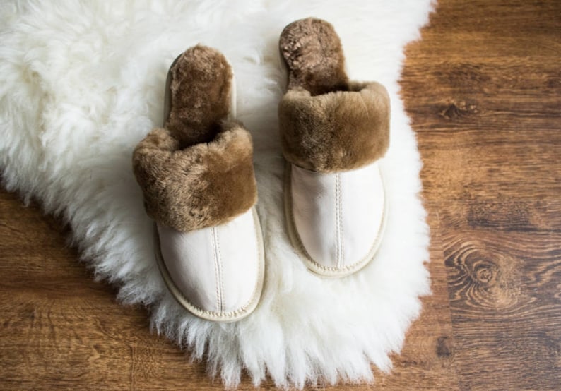 Stiefel Warme Leder Weiße Pantoffel Warm Lammfell Hausschuhe Stiefel Warme Leder Weiße Pantoffel Warm Lammfell Hausschuhe