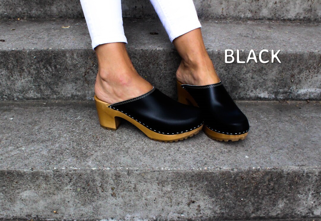 High Heel Clogs Wooden Sole Shoes Lug Sole Shoes for Women Swedish