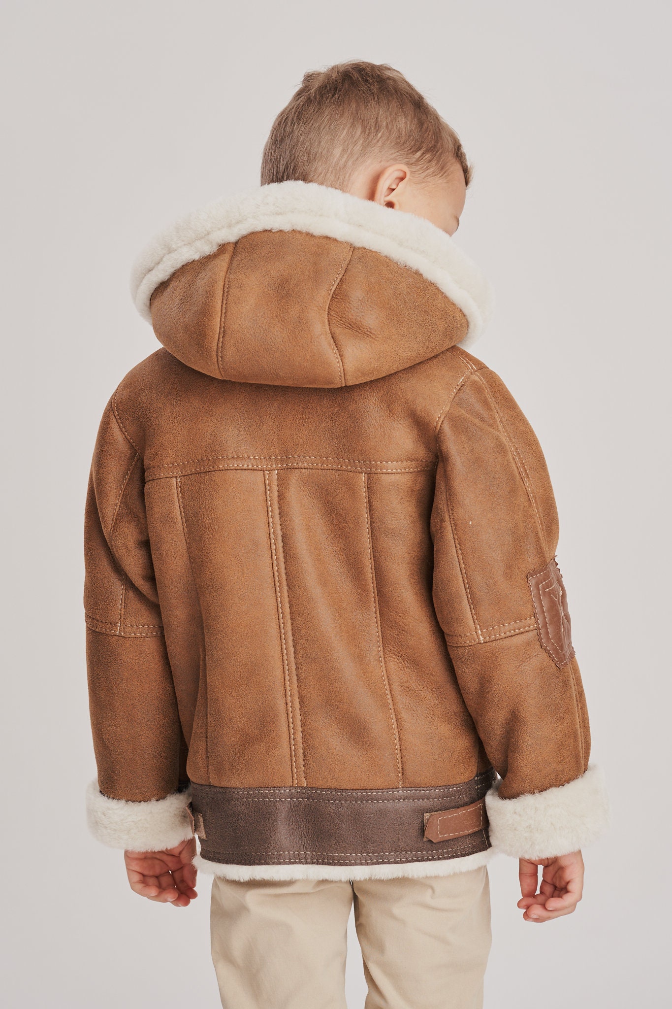 Leather Jacket for Boy Sheepskin Jacket for Children Leather Etsy UK