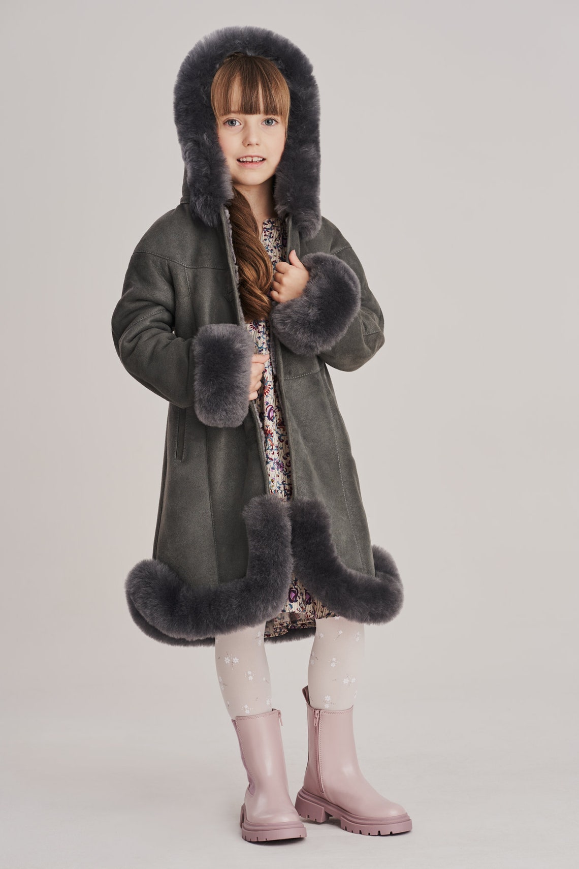 Children SHEARLING Jacket Sheepskin Coat for Girl Shearling Etsy