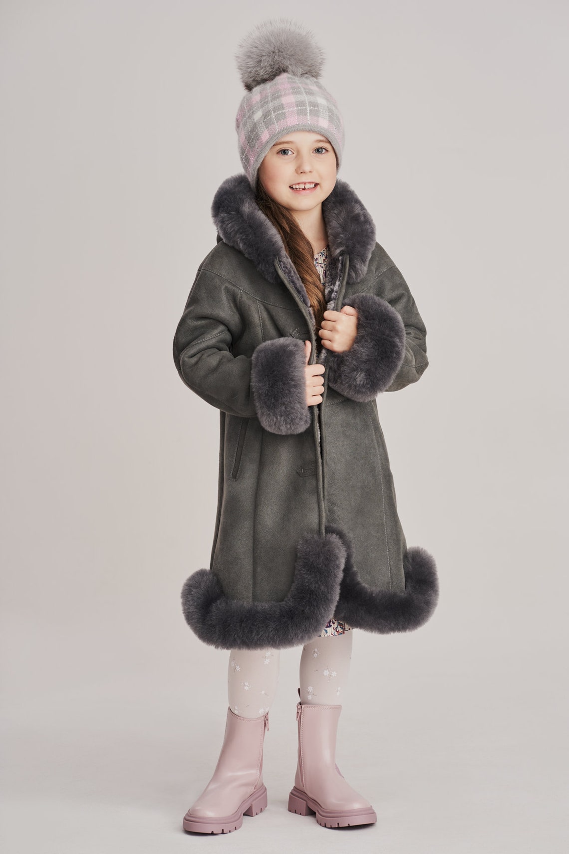 Children SHEARLING Jacket Sheepskin Coat for Girl Shearling Etsy