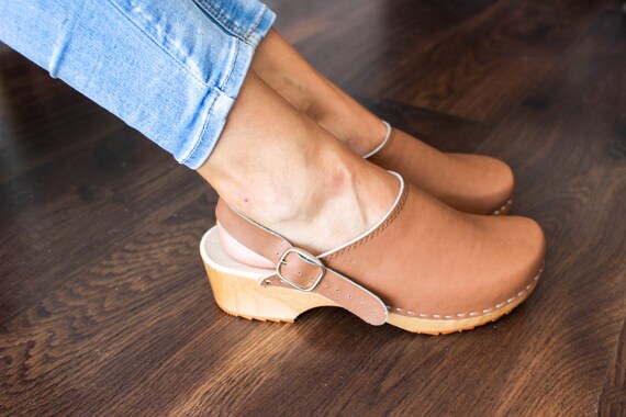wooden clog boots