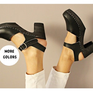 Clogs for women black shoes with high heel platform shoes wooden sole clogs clogs with heel clogs boot clogs sandals high heel clogs molser