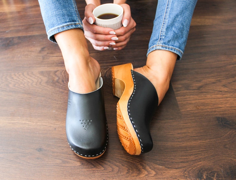 Swedish Clogs Moccasins Wooden clogs Women clogs Leather clogs Etsy