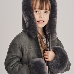 Children SHEARLING Jacket Sheepskin Coat for Girl Shearling - Etsy