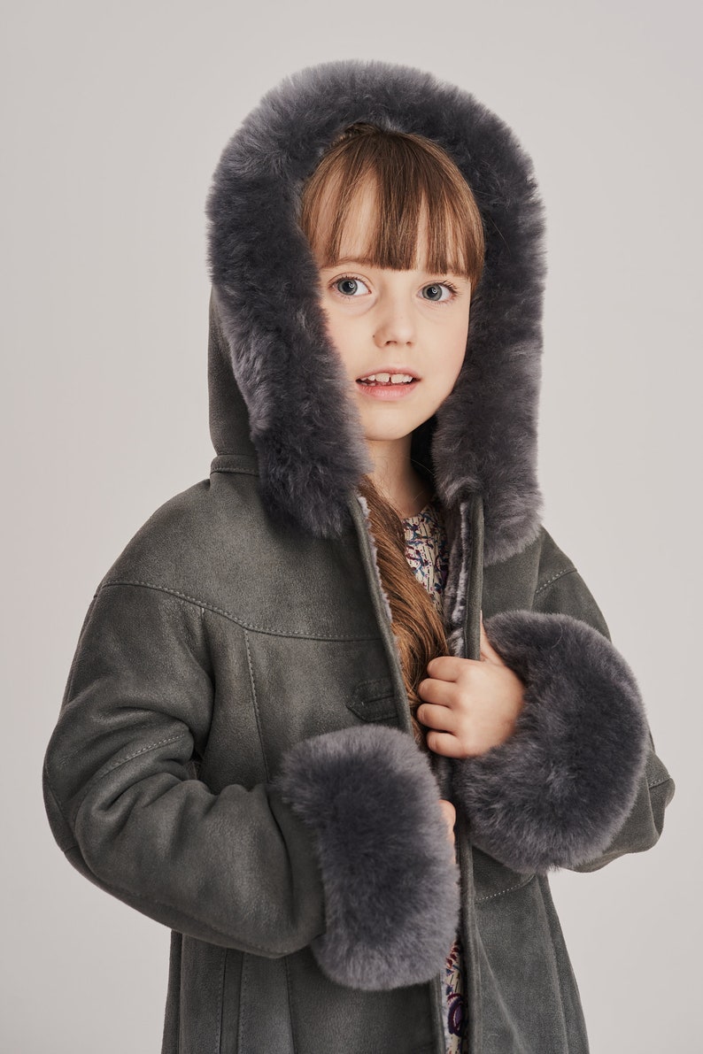 Children SHEARLING Jacket Sheepskin Coat for Girl Shearling Etsy