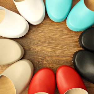 Clogs Swedish clogs wooden clogs moccasins leather sandals women clogs clogs sandal leather clogs mules women sandals wood clogs beige black