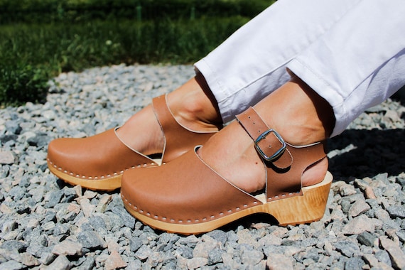 LEATHER SANDALS clog sandals swedish 