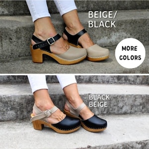 leather clogs for women high heel shoes clogs with strap sandals with strap 8.5 size 9.5 size clogs boot 1970 clogs new clogs platform shoes