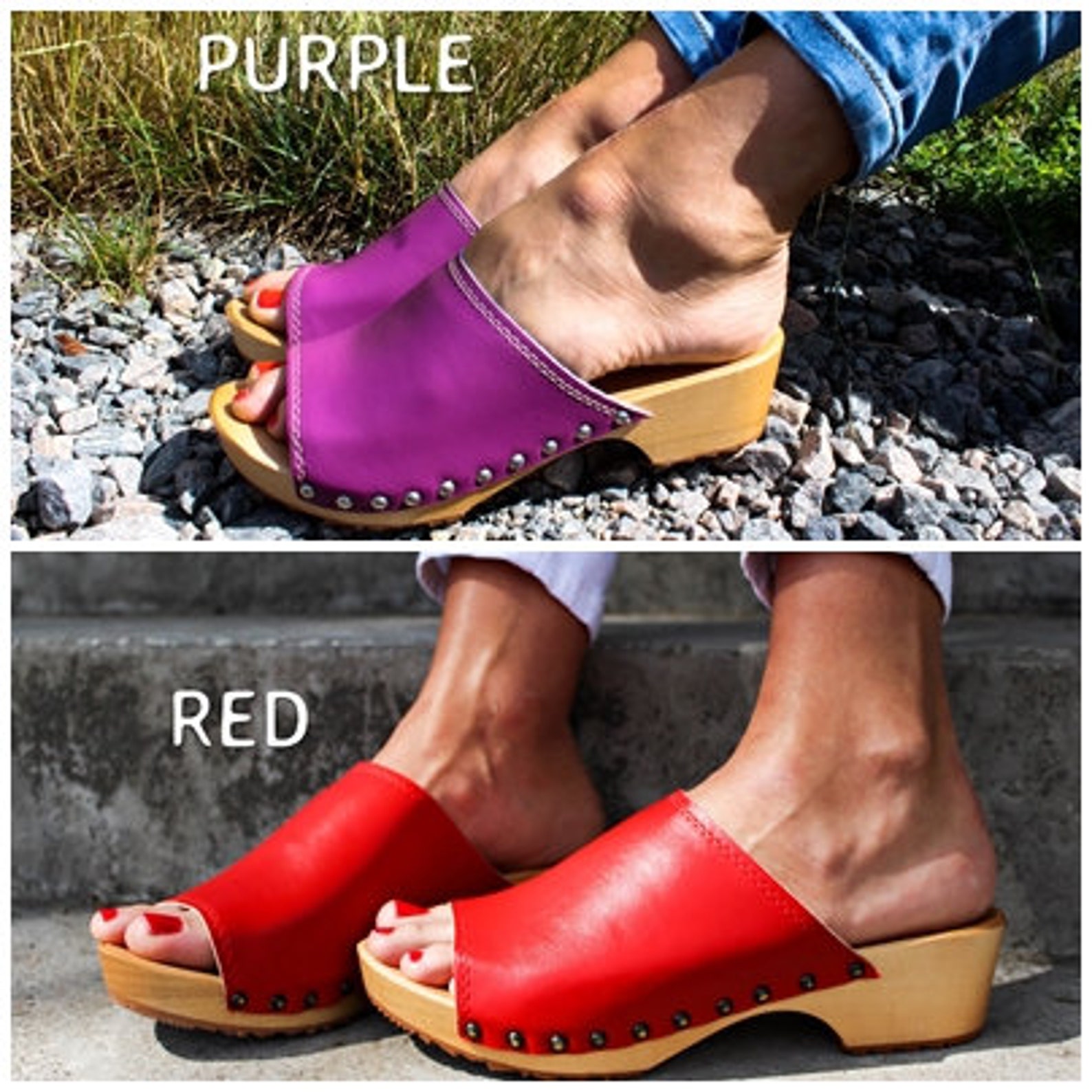 Leathes Sandals With Wooden Sole Sandals for Women With Etsy