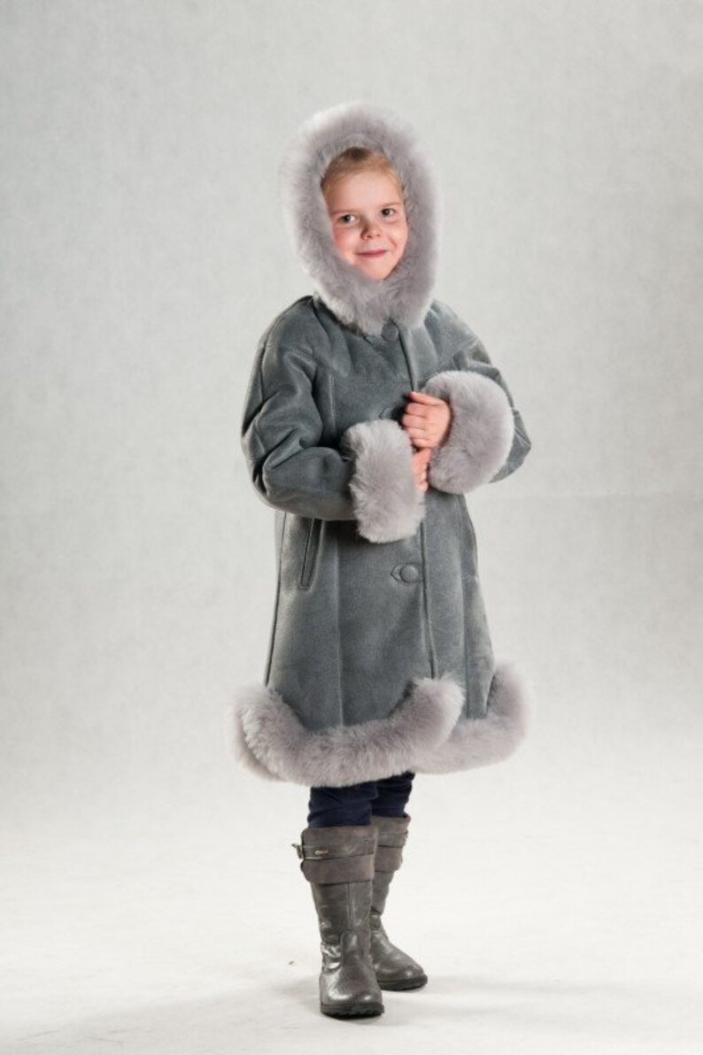 New SHEARLING jacket Sheepskin children coat Warm shearling Etsy
