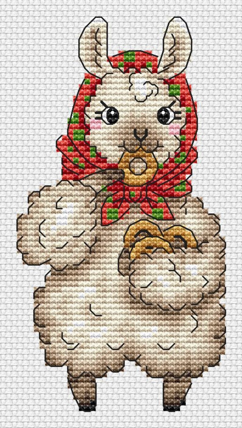 Llama counted cross stitch pattern PDF Cute alpaca No drama | Etsy