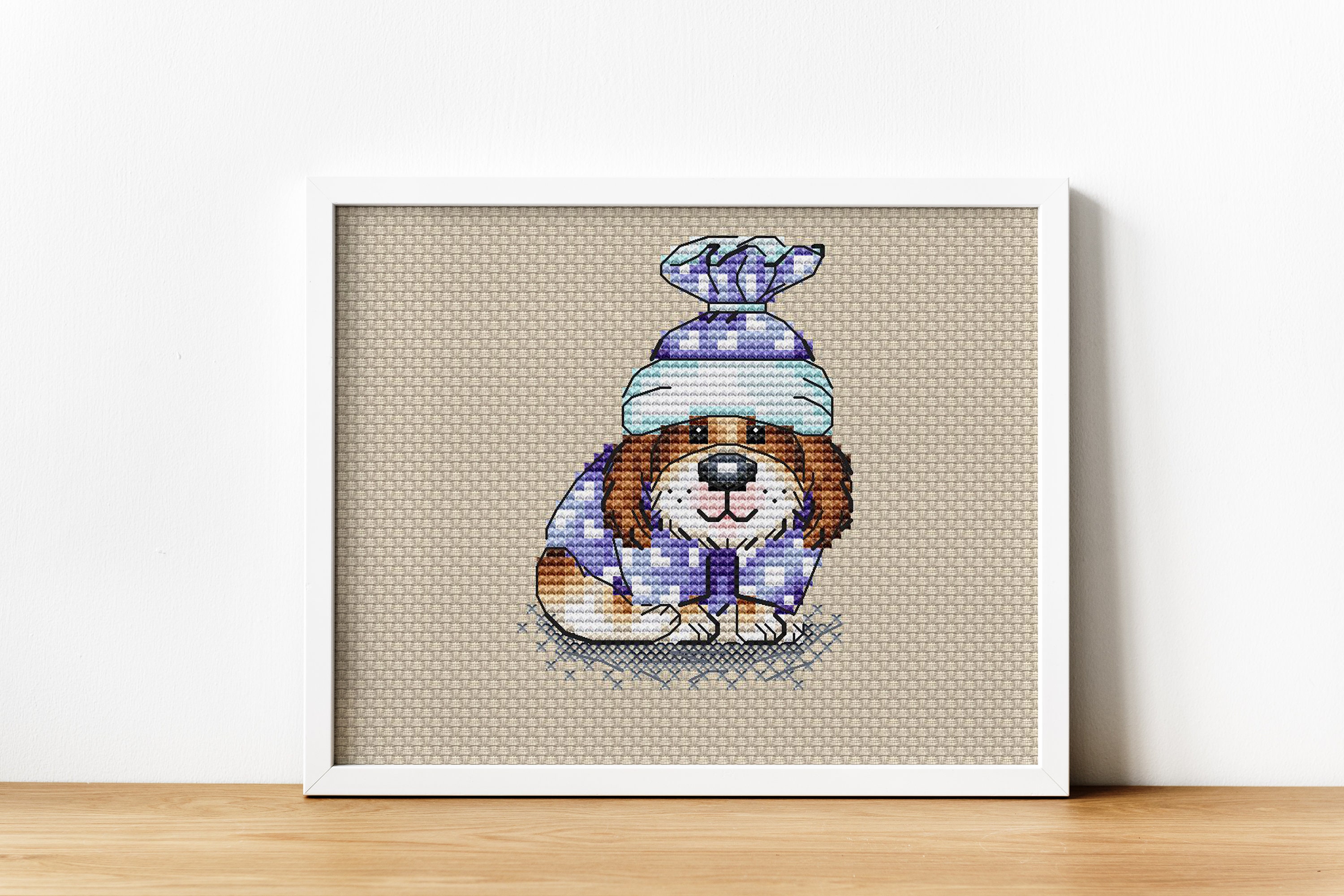 Little dog counted cross stitch pattern PDF Cute animal A Etsy