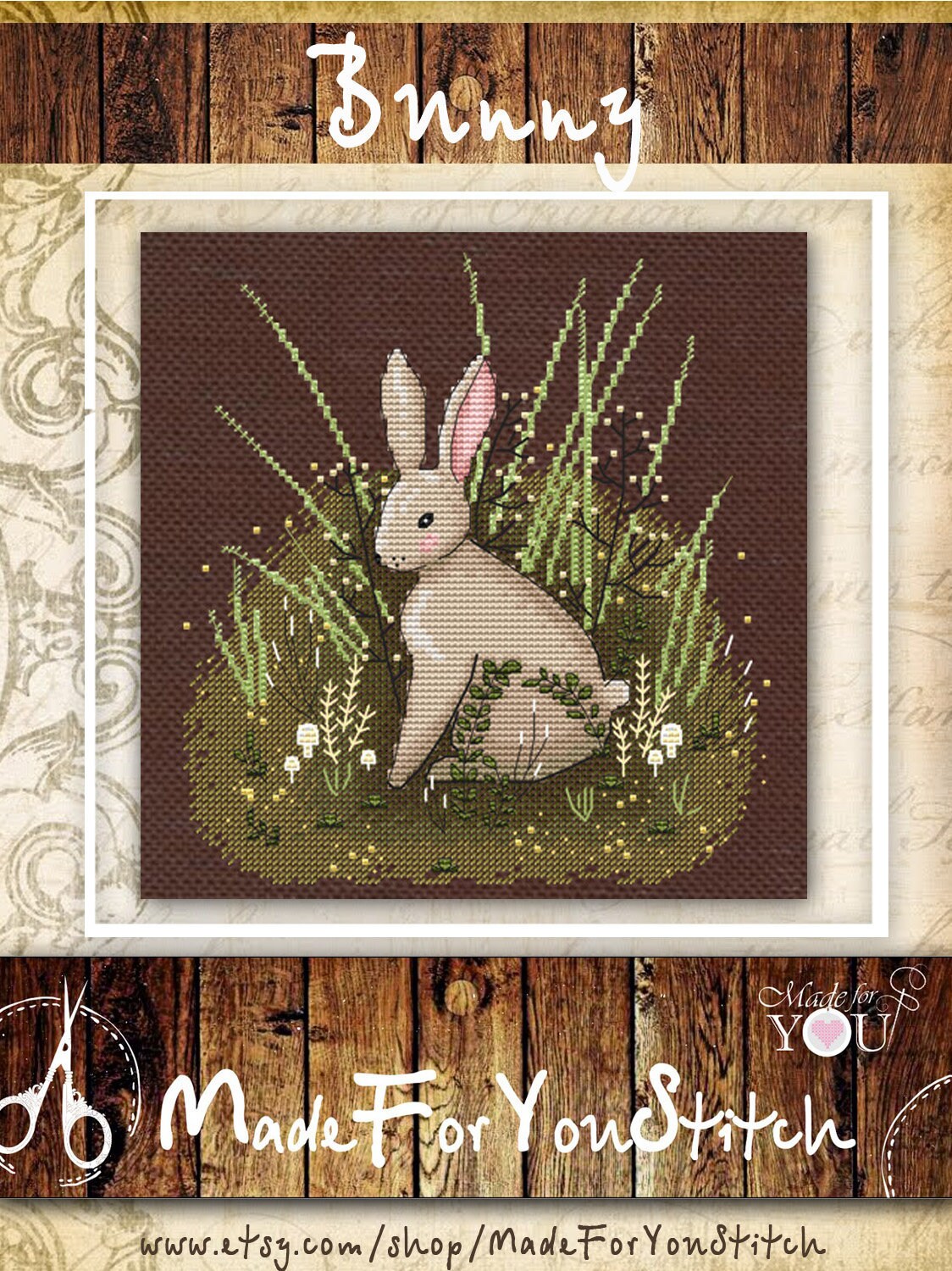 Easter bunny counted cross stitch pattern PDF Easter rabbit Etsy Easter bunny cross stitch pattern