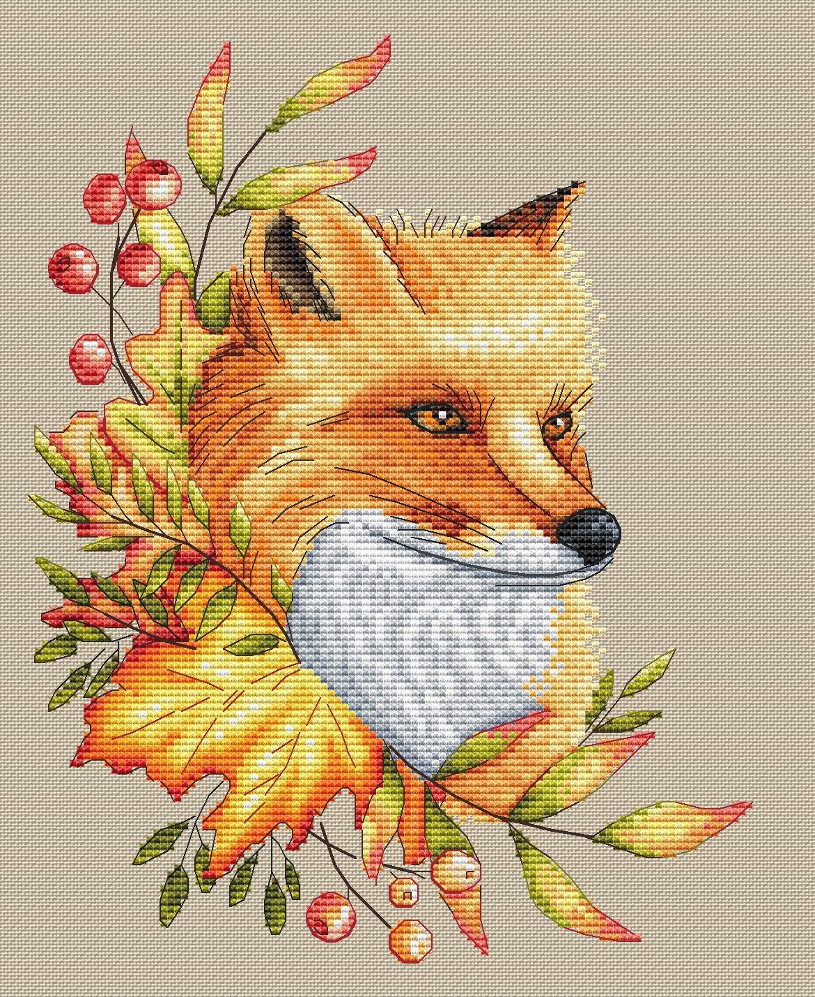 Red Fox Counted Cross Stitch Pattern PDF Woodland Animal Etsy