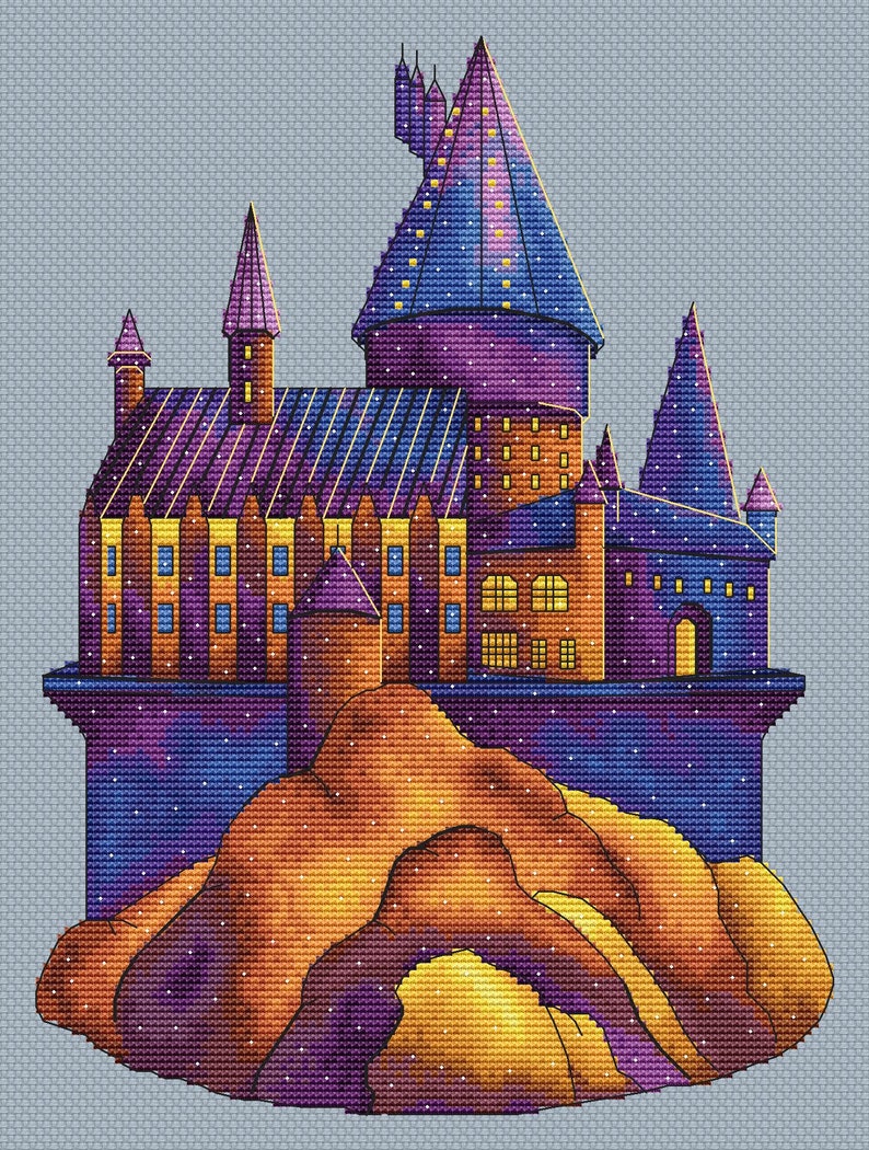 Hogwarts cross stitch pattern PDF Harry Potter Magic castle | Etsy