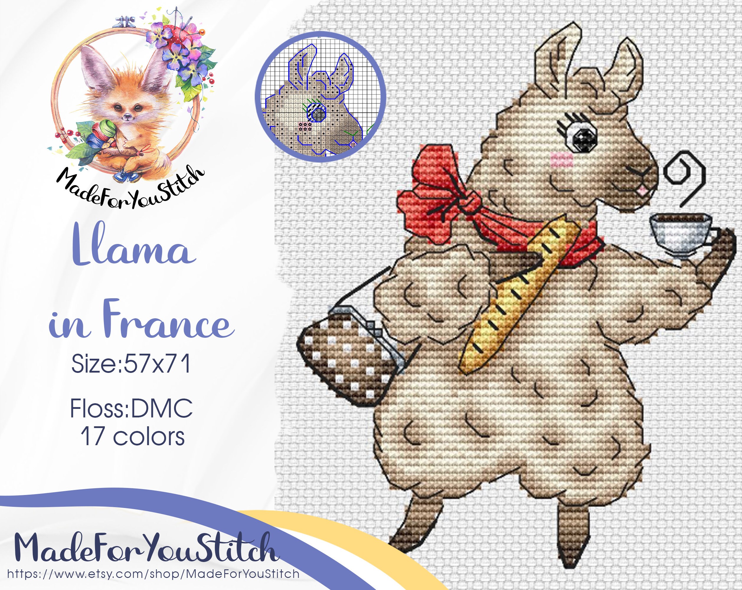 Llama Counted Cross Stitch Pattern PDF Mama Llama Alpaca No | Etsy