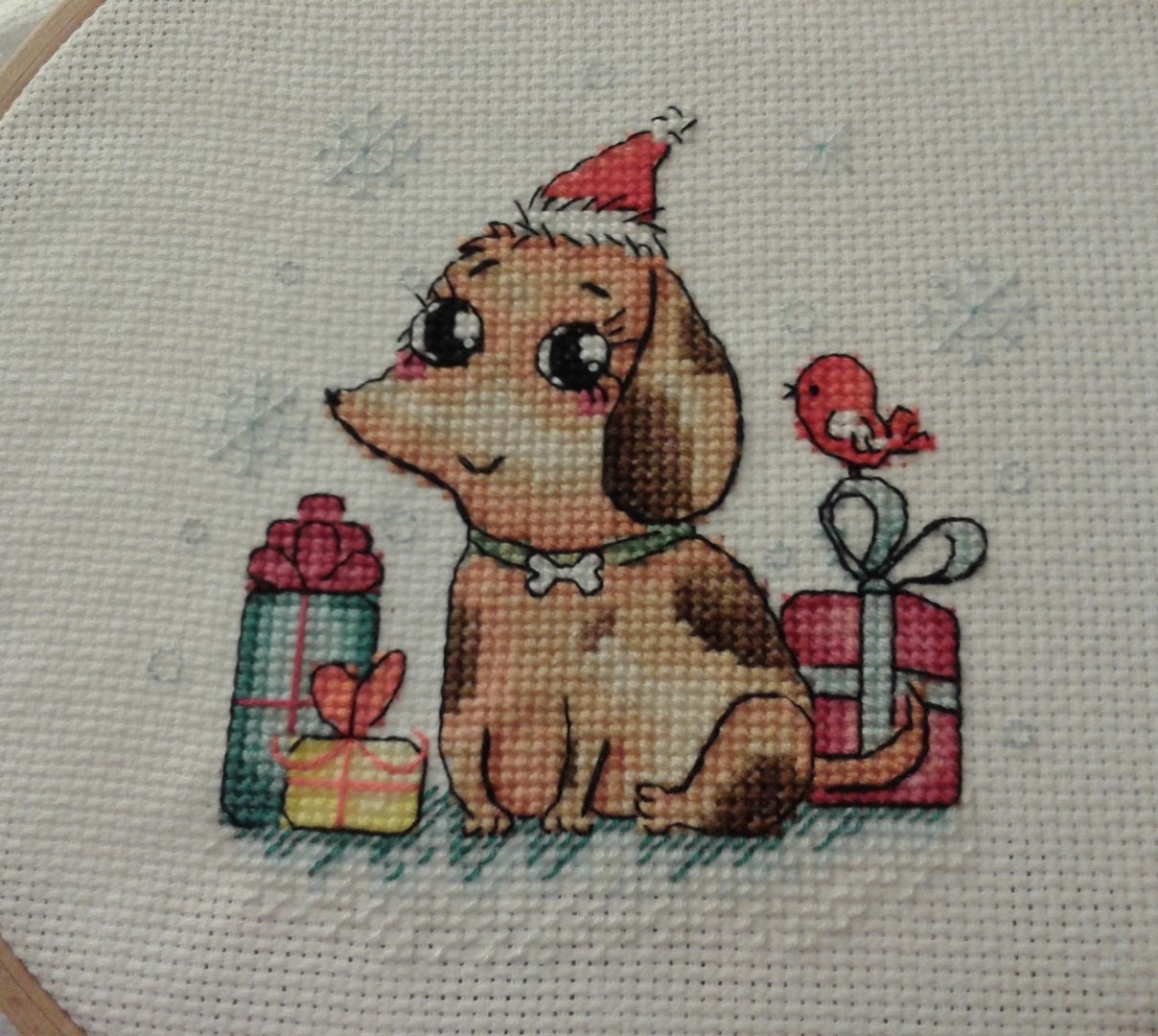 Christmas dog counted cross stitch pattern PDF Santa puppy Dog Etsy