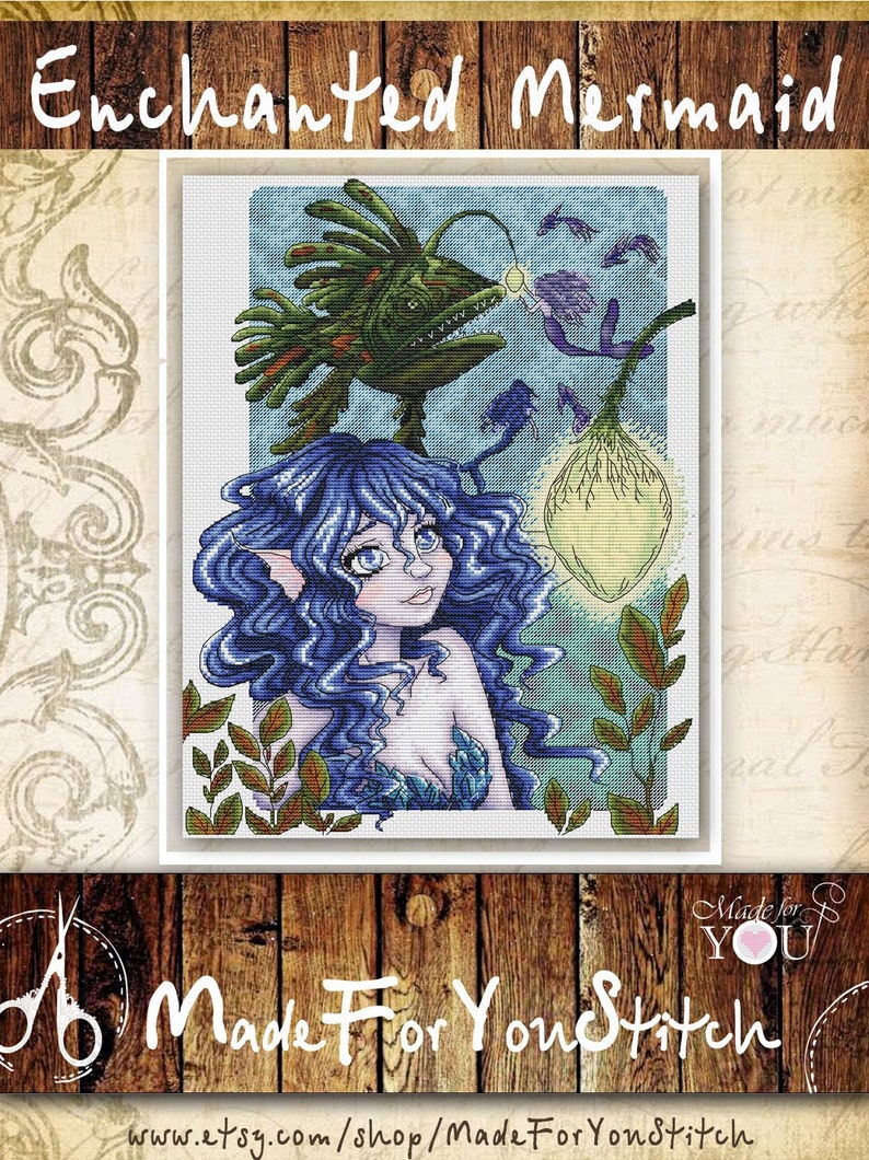 The little mermaid counted cross stitch pattern PDF Fantasy Etsy