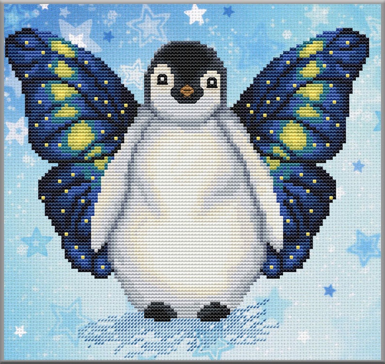 Christmas Penguin Counted Cross Stitch Pattern PDF Winter Etsy