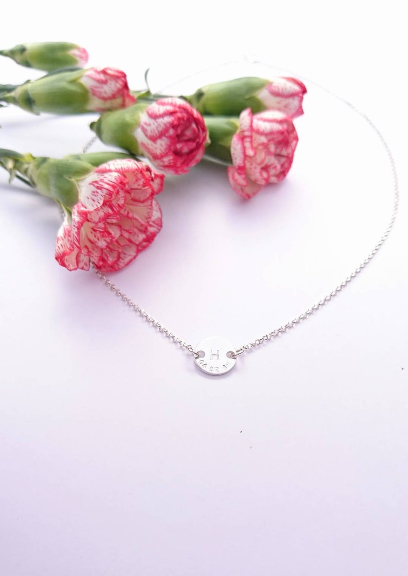 New Mom Necklace Baby Name Necklace Handstamped Jewelry Circle Name Necklace Mummy Necklace Kids Name Necklace Bridesmaid Gift