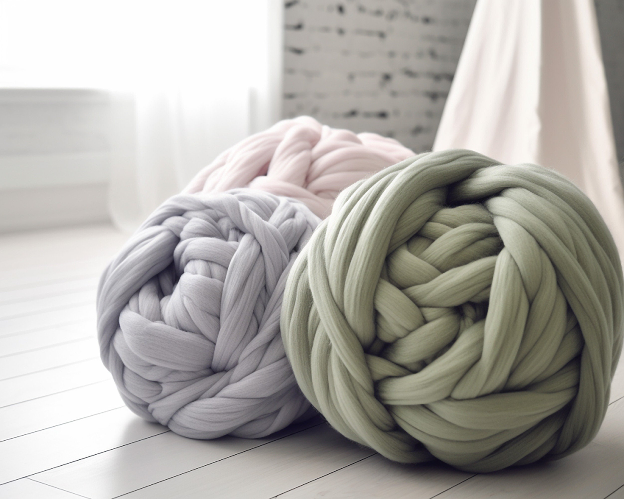 Chenille Yarn for Arm Knitting, Fluffy Yarn for Making Blankets, Super  Bulky Chenille, Gift for Knitters 
