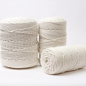 4.5mm natural cotton macrame rope 3 ply