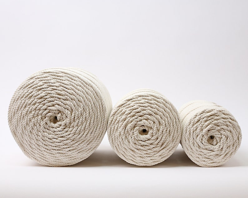 various sizes of cotton macrame cord