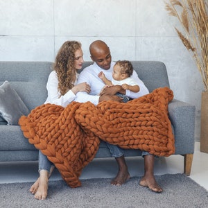 chunky knit blanket for cozy moments with family