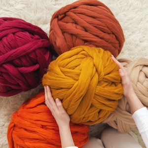 Filato spesso 100% lana merino Filato gigante - un filato jumbo perfetto per lavori a maglia con le braccia, progetti fai da te in lana spessa o regali per la festa della mamma