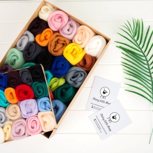 Wolvilten kit, merinowol zwerver voor naaldvilten DIY Craft beginners starterspakket, nat vilten, cadeau voor viltstiften