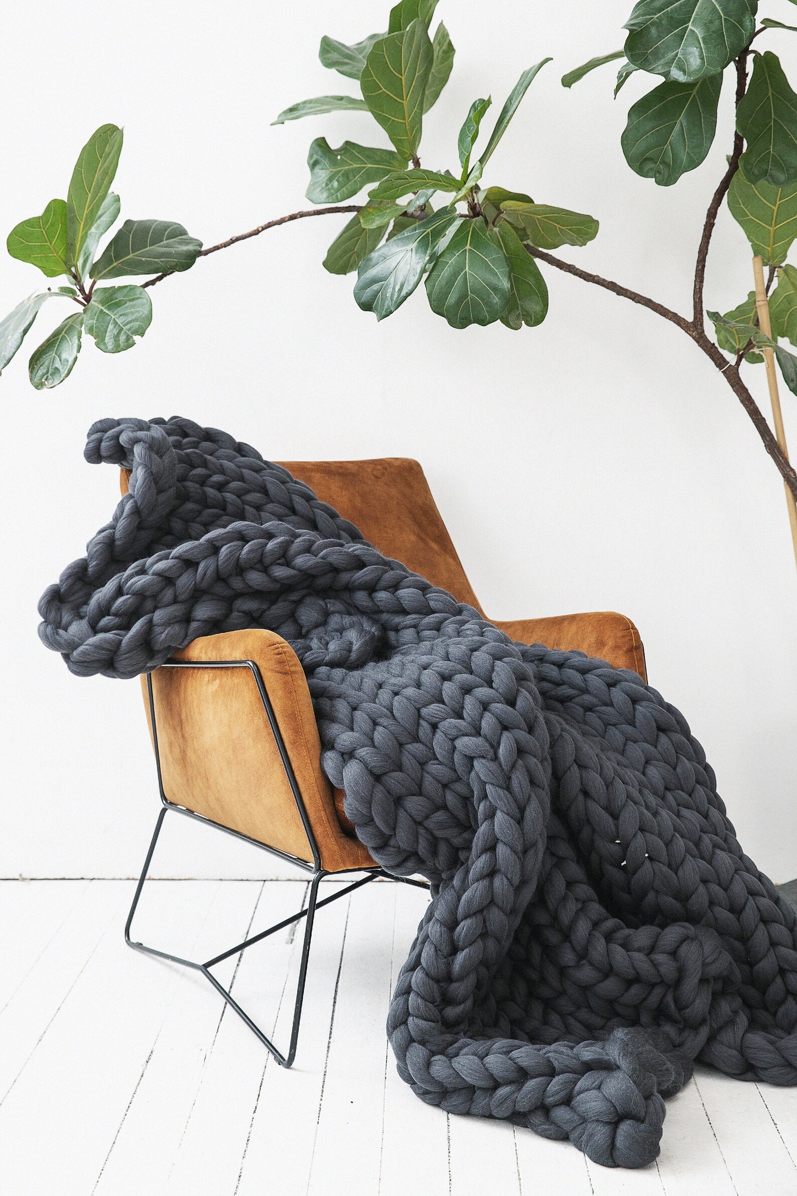 Queen Size Chunky Knit Blanket Giant Stitch Hand Knitted Etsy