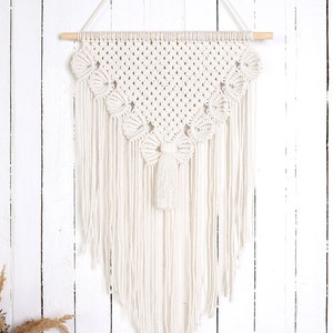 wall hanging made of natural cotton macrame rope