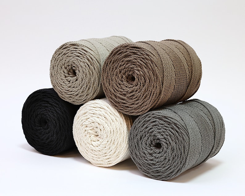 reels of various colours of macrame cotton cord