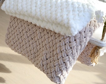 Gezellige gezwollen deken, donzige deken voor bank of bank, deken voor babyshower of moederdagcadeau