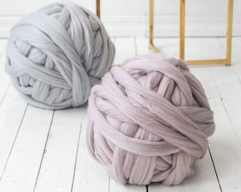 Chunky Merino Wool Roving: Arm Knitting, Felting, Weaving