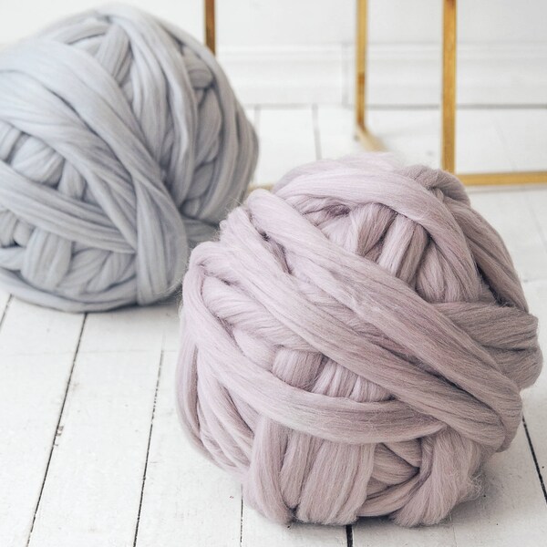 Chunky Wool Yarn SALE! 100% Merino Wool Roving For Arm or Hand Knit Giant Bulky Yarn For Chunky Knit, Trending DIY Gift For Mother