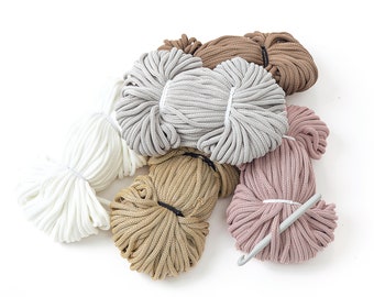 6mm Braided Polyester Crochet Cord: Macrame Yarn, Craft Supplies