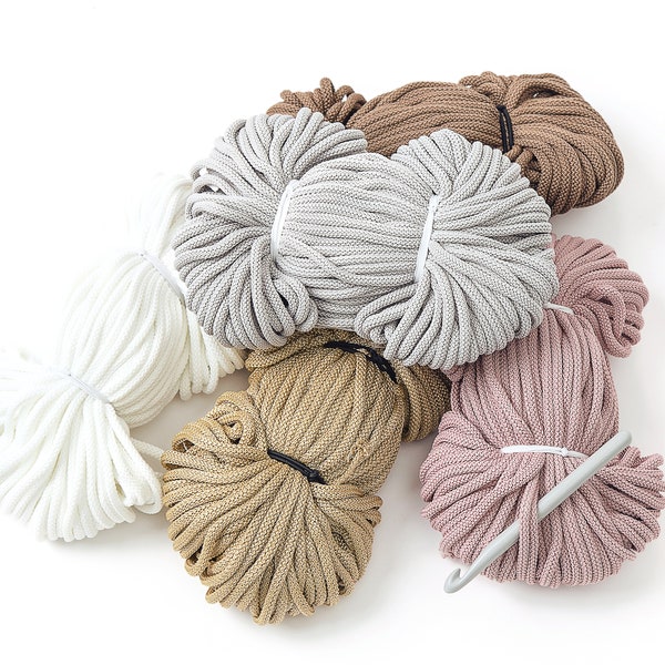 Cordon de crochet tressé 6mm En vente Fil de crochet pour divers projets en macramé, cordon de polyester, fournitures artisanales plus de 70 couleurs