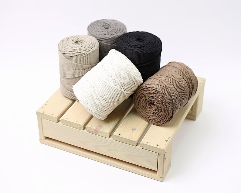 various colours of macrame cotton string