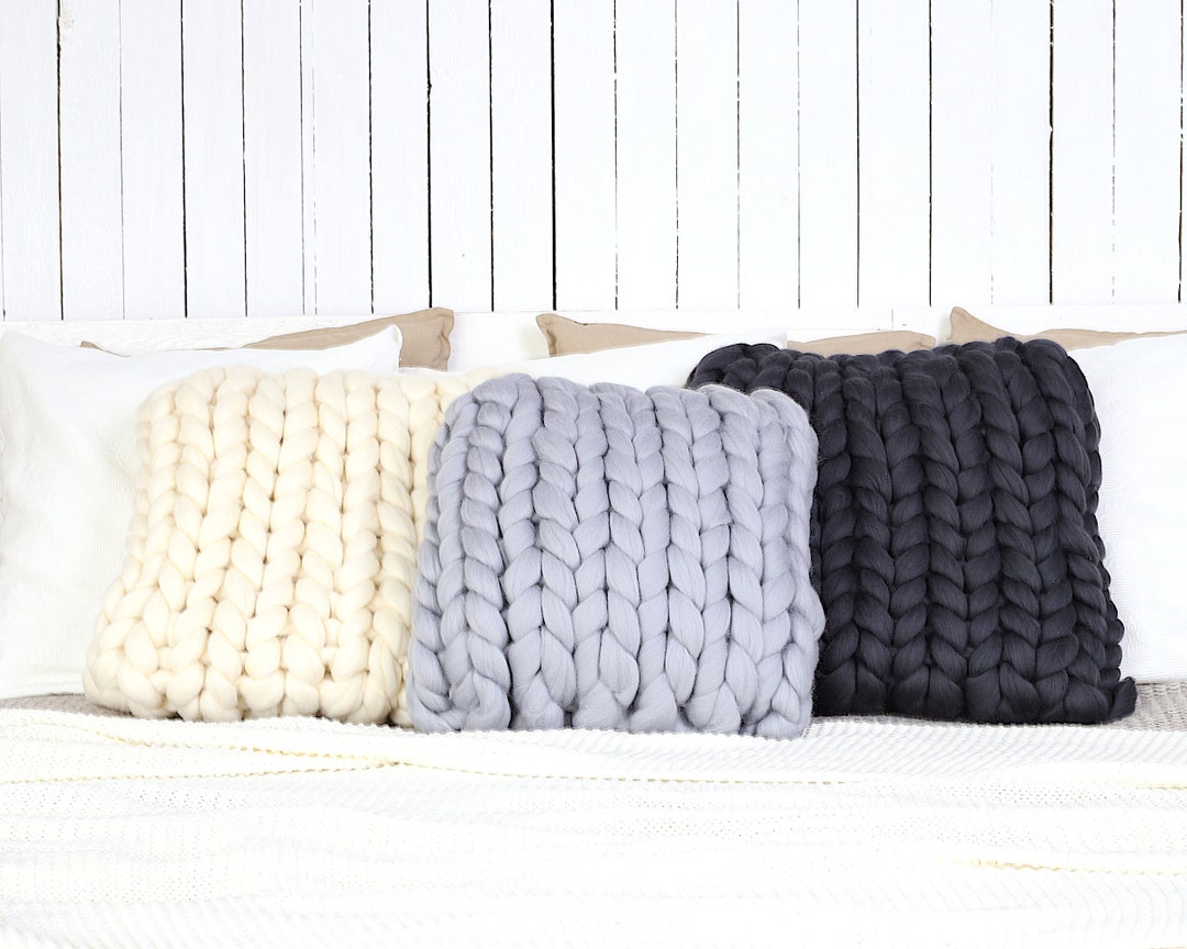 Decorative Pillows Chunky Knit Throw Pillow Unique Couch Pillows Boho