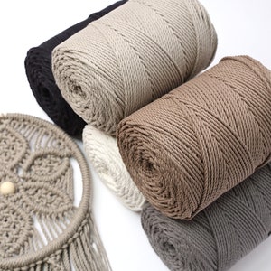 Cotton 3mm Macrame Rope 3-strand Cotton Cord In Various Colours DIY Macrame Supplies Trending Now