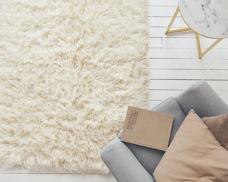 Flokati Rug off White 2.5 Pile 1100 GSM Natural Undyed Etsy